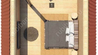 Дом-баня 6×8 с террасой, 48 м²