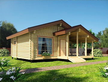 Баня из бревна 6×9 (ББ-49), 60 м²